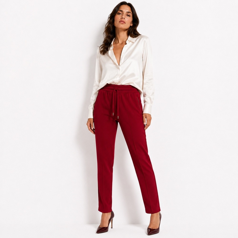 DONDUP Lottie Red Italian Designer Trousers/Jogger Pants – IT 44 / US 8–10 NWT
